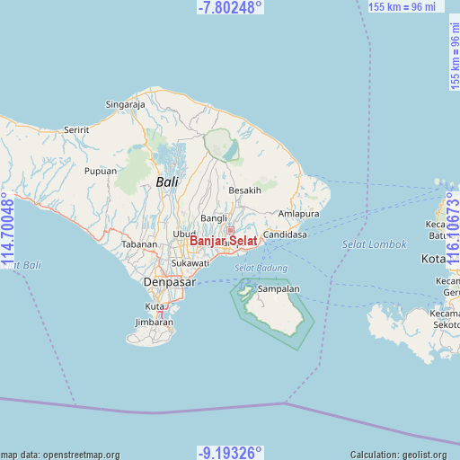Banjar Selat on map