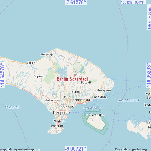 Banjar Sekardadi on map