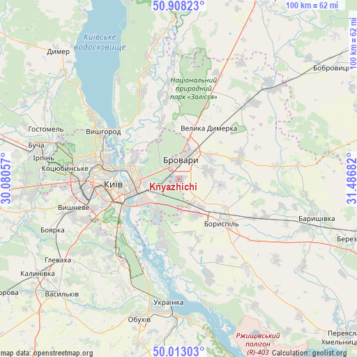 Knyazhichi on map