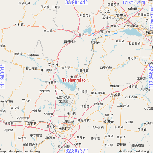 Taishanmiao on map