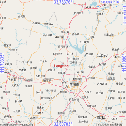 Longxing on map