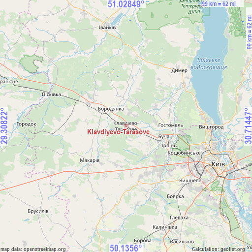 Klavdiyevo-Tarasove on map