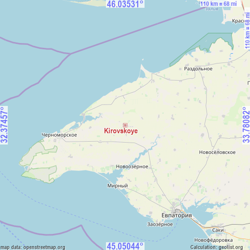 Kirovskoye on map