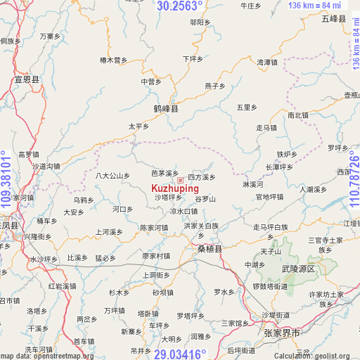 Kuzhuping on map