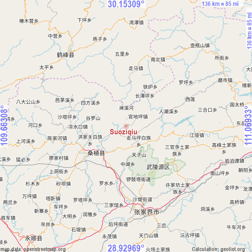 Suoziqiu on map