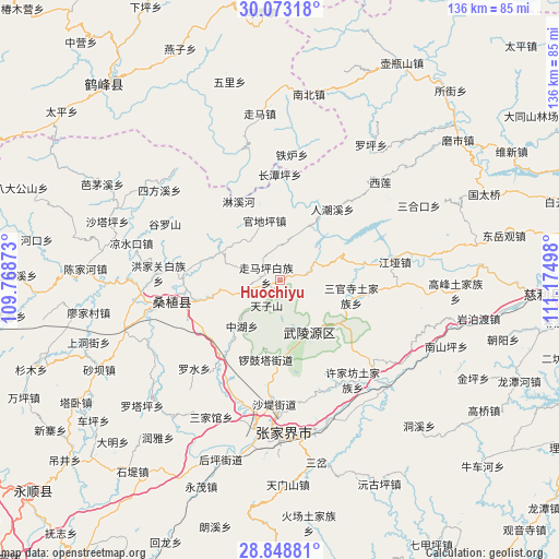 Huochiyu on map