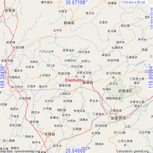 Xiaobutou on map