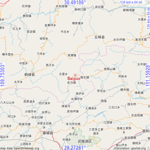 Baiguo on map