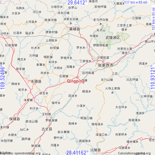 Qingping on map