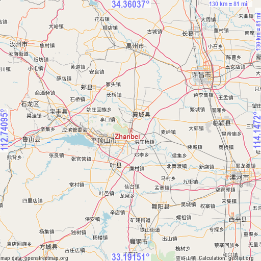 Zhanbei on map