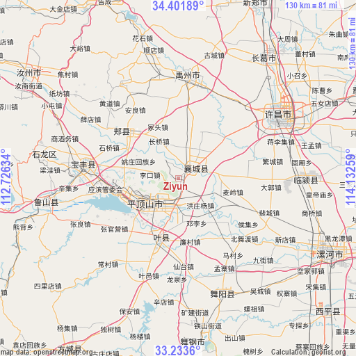 Ziyun on map