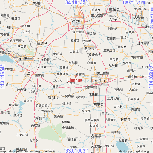 Lianhua on map