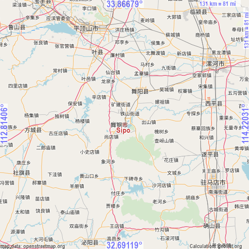 Sipo on map