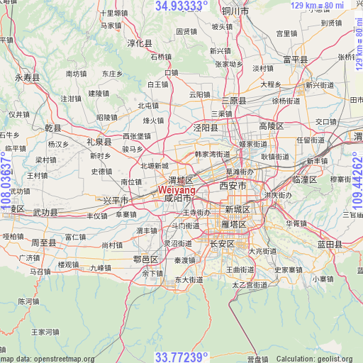 Weiyang on map