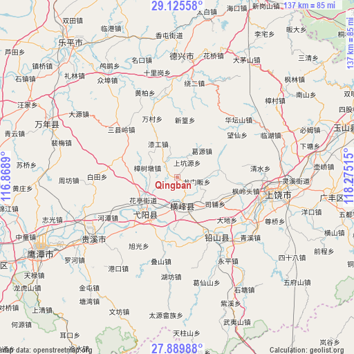 Qingban on map