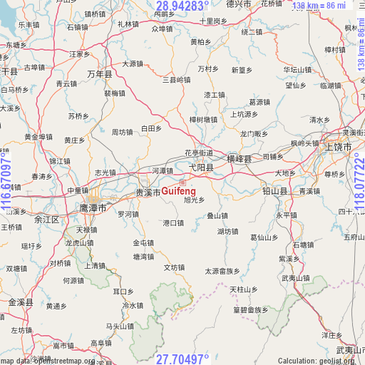 Guifeng on map