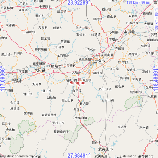 Bangluo on map