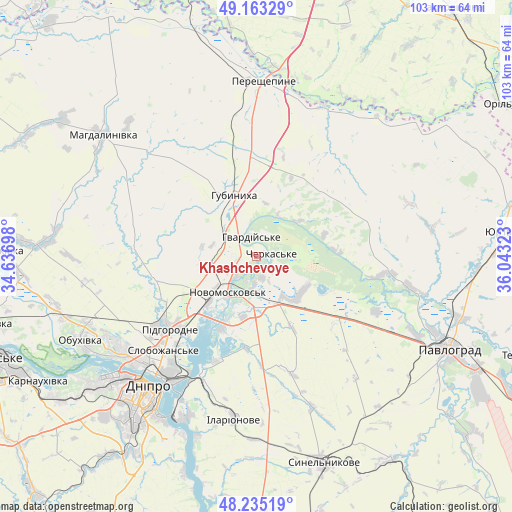 Khashchevoye on map