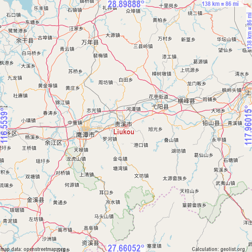 Liukou on map