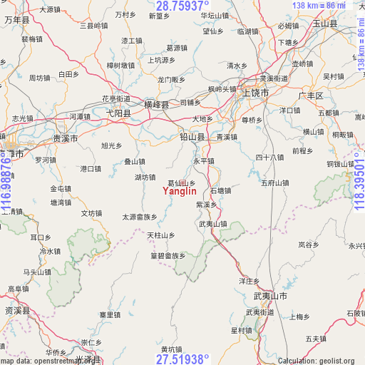 Yanglin on map