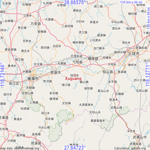 Xuguang on map