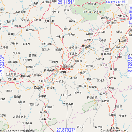 Lingxi on map