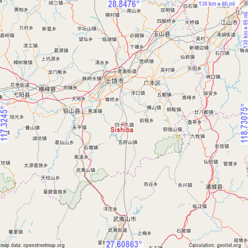 Sishiba on map