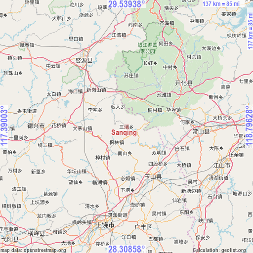 Sanqing on map