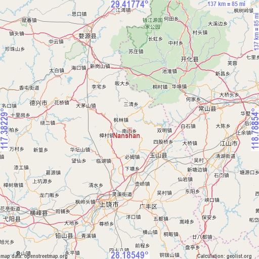 Nanshan on map