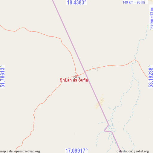 Shiḩan as Suflá on map