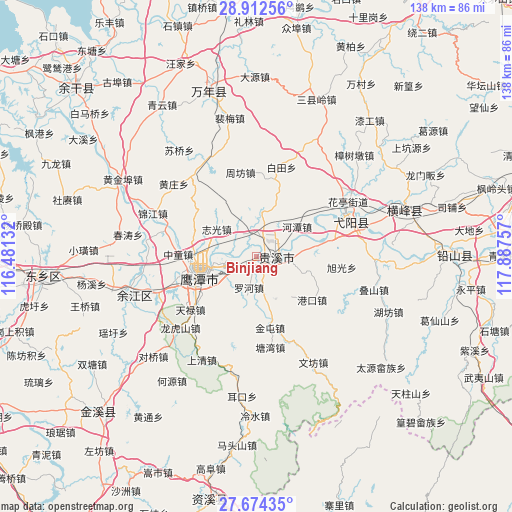 Binjiang on map