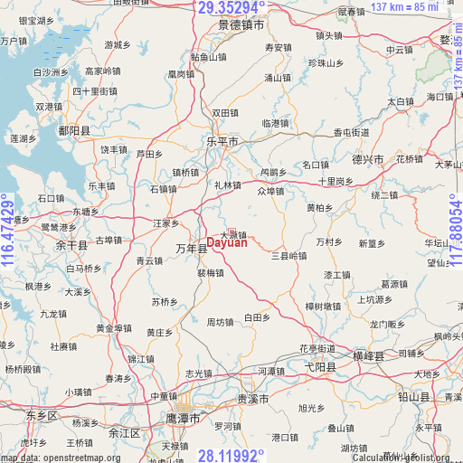 Dayuan on map