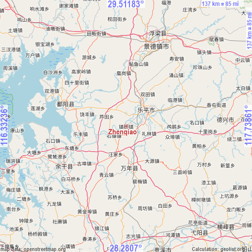 Zhenqiao on map