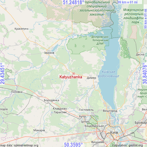 Katyuzhanka on map