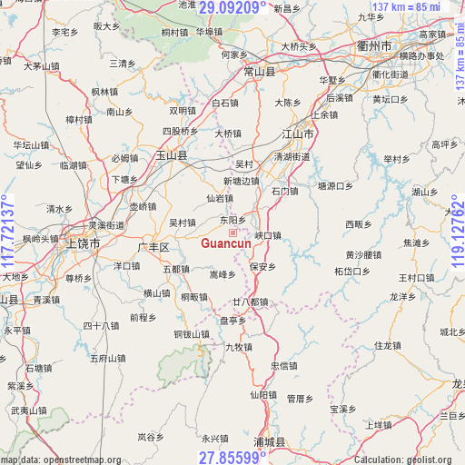 Guancun on map