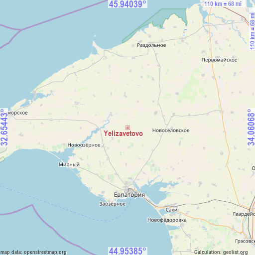 Yelizavetovo on map