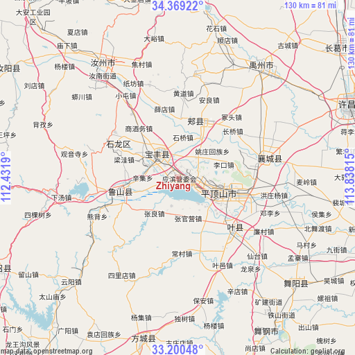 Zhiyang on map