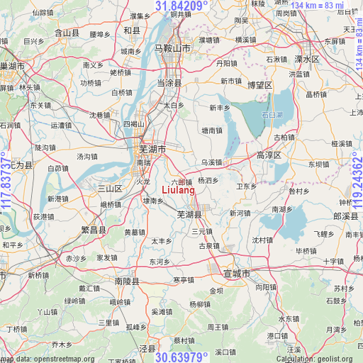 Liulang on map