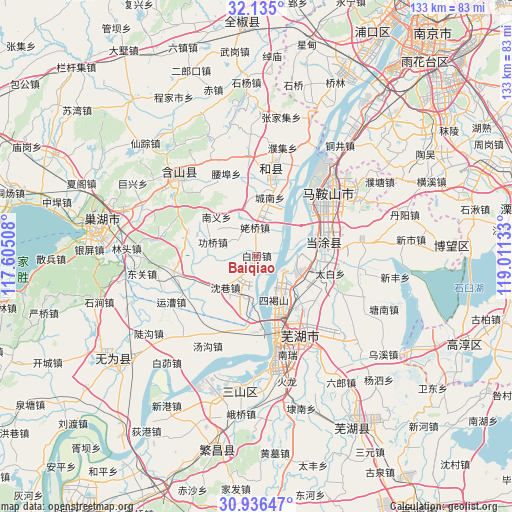 Baiqiao on map