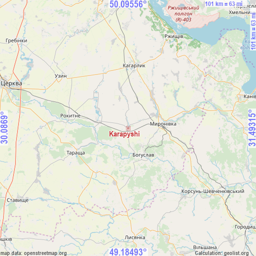 Karapyshi on map