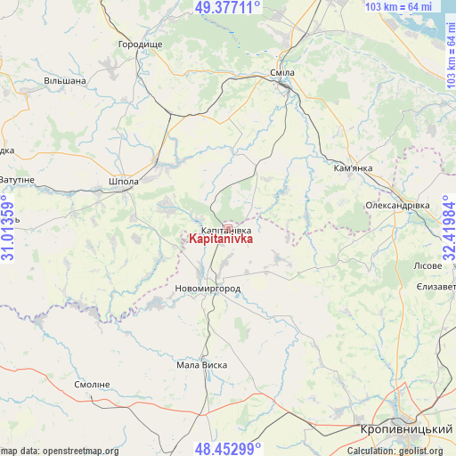 Kapitanivka on map