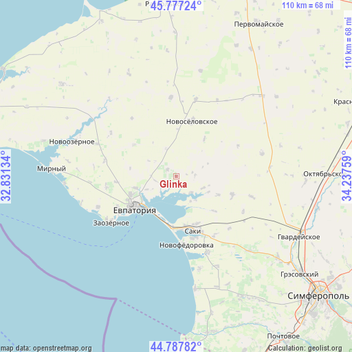 Glinka on map