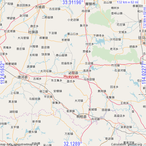 Huayuan on map