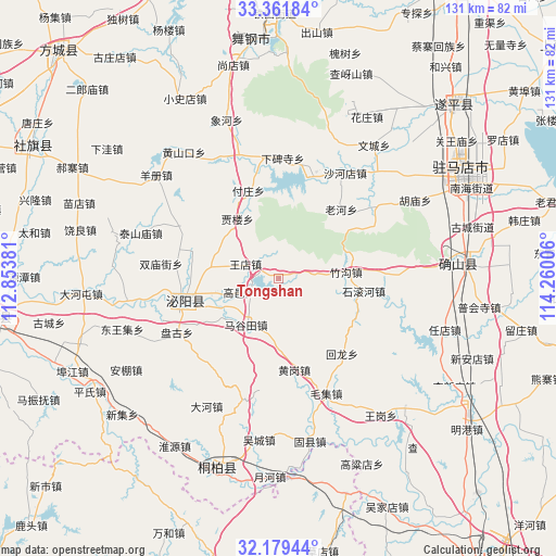 Tongshan on map