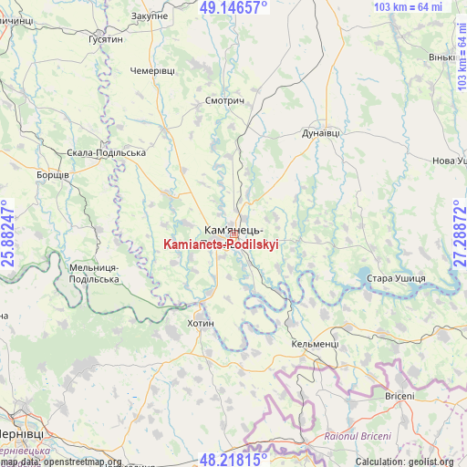 Kamianets-Podilskyi on map