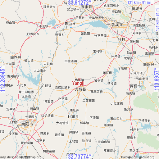 Yangji on map