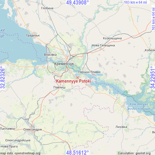 Kamennyye Potoki on map