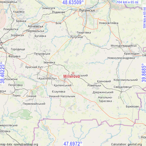 Millerovo on map
