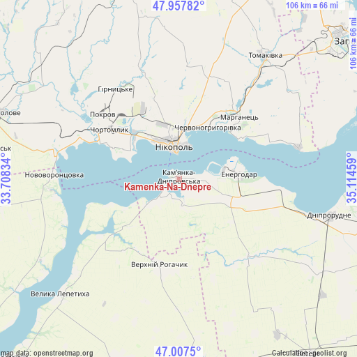Kamenka-Na-Dnepre on map
