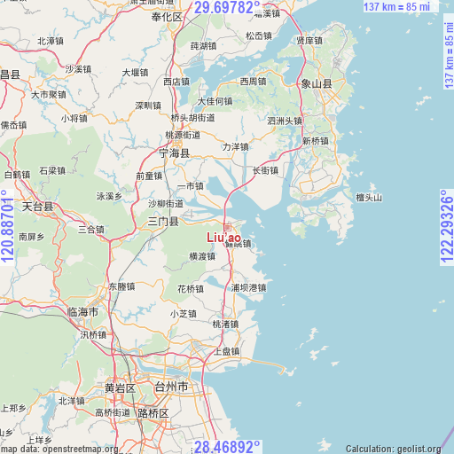 Liu’ao on map